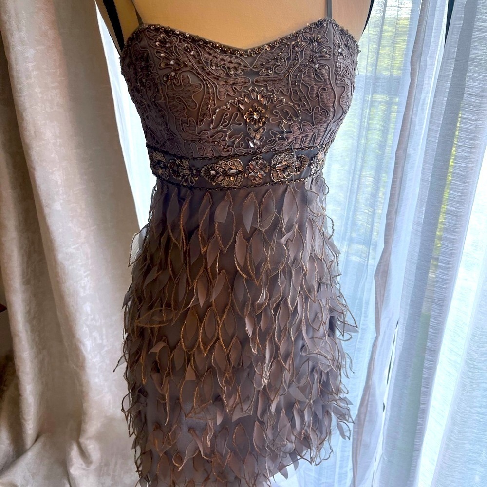SUEWONG  Gold Halter Sheath Mini Dress. $450 ❤️‍🔥